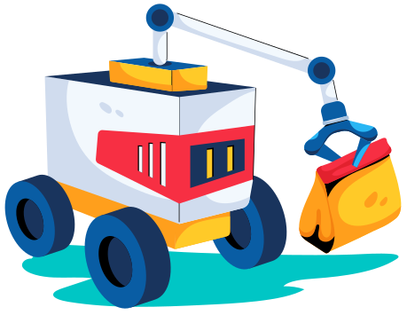 AI Robot Delivery Mission Icon